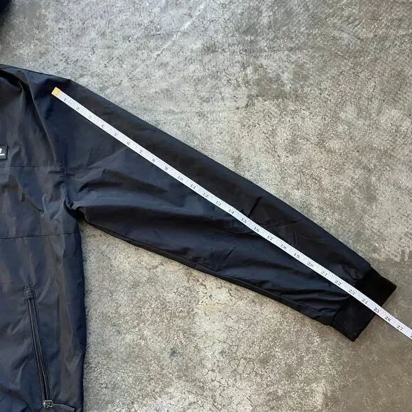 New Balance Windbreaker Jacket Men S Small Black Hooded Full Zip Ripstop Running - Picture 8 of 8
